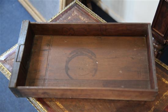 A Louis XIV boullework occasional table, W.1ft 7.5in D.1ft 2in. H. 2ft 3in.